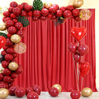 AK TRADING CO. 10 feet x 10 feet Polyester Backdrop Drapes Curtains Panels with Rod Pockets - Wedding Ceremony Party Home Window Decorations - RED (DRAPE-5x10-RED) (Pack of 24)