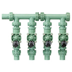 Orbit 57257 4-Valve Preassembled Sprinkler Manifold – Easy Install, Smart Controller Compatible, Works with PVC & Poly Pipe, Includes 4 in-Line Valves