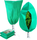 Homimp Plant Covers Freeze Protection, 2 Pack Frost Covers with Zipper Drawstring (71" x 47.3") Plant Protection Cover Bags for Outdoor Winter Frost Cold Weather Shrubs Trees Jacket Covers(Green)