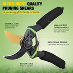 Yesker Pruning Shears for Gardening 8.5" Professional Bypass Garden Scissors Yard Clippers with Sharp SK5 Steel Blade Heavy Duty Hand Pruners for Branch Flower Plant Trimming Cutting Gardening Tools