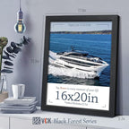 VCK 16x20 Poster Frame 4 Pack, Black Solid Wood Picture Frames with Exclusive Woodgrain, Wall Gallery Frame