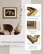 VIYYIEA Gold Framed Wall Art Canvas Print Home Decor Rose Vintage Botanical Prints Room Decor Flower Paintings Canvas Art Pictures Wall Decor Floral Wall Art for Living Room Bedroom Office 11x14in