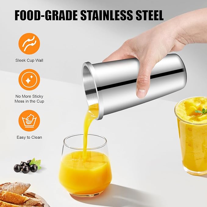 Electric Milkshake Maker, Commercial Stainless Steel Milk Shake Machine, Drink Mixers, 18000r/min & 650ml/Cup, Smoothie Milk Foam Tea Mixer Blender + 6 Cups, 180W 110V (3 Head)