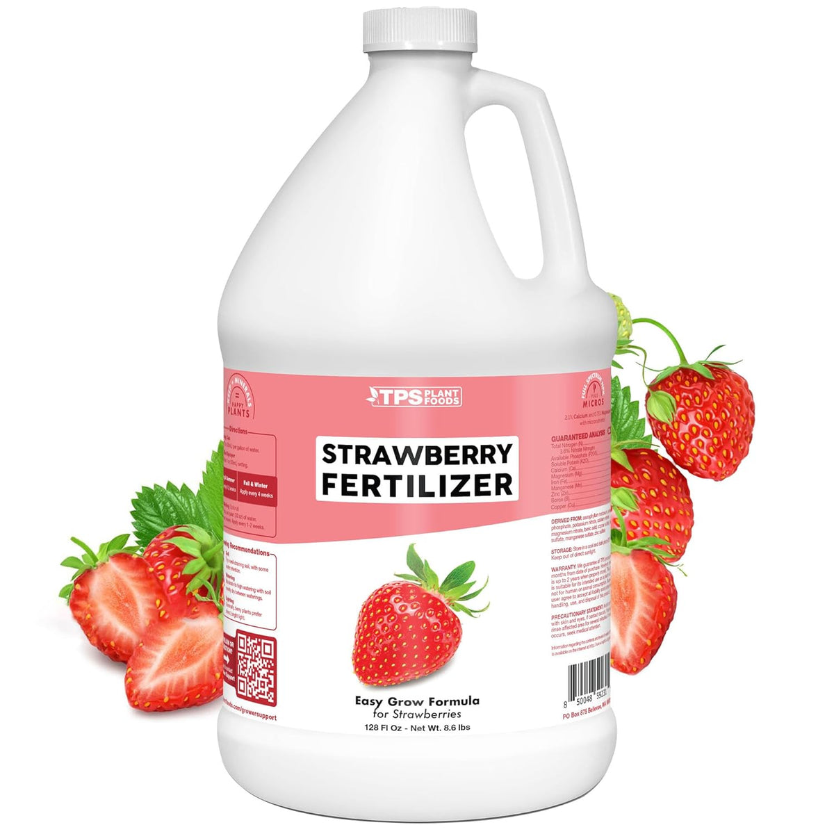 Strawberry Fertilizer for Fruit and Berry Gardens, Liquid Plant Food, 1 Gallon (128 oz)
