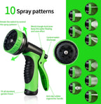 Garden Hose 25 FT,Non-Expanding,10 Functional Nozzles,Garden Hose Anti-Kink,Heavy Duty Flexible Water Hose 25 FT,Suitable for Outdoor,Yard, Lawn, Car Washing and Other Scenes. (green, 25ft)