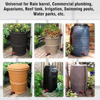 rain barrel spigot kit within 3/4 inch pvc bulkhead adapter 3/4" valve 3/8" plastic barb fitting, for 5/2.5/50/55/100 gallon water tank garden bucket outdoor rainwater collection