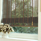 LETAU Wood Window Roman Shades, Bamboo Light Filtering Window Blinds for Indoor Home, Office, Kitchen, Pattern 9