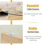 31.5" Round Glass Coffee Table with Tempered Glass Top and MDF Base, Diagonal Fan-Shaped Tray Design Table Leg Simple & Modern Center Table for Living Room Office Apartment Wood