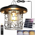 Solar Star Pendant Light - 3000LM Outdoor Solar Chandelier with Motion Sensor, Gazebo Lighs with Remote Control, 5 Modes, 3 Color Temperatures for Patio, Garden, Gazebo, Umbrella(16.4FT Cord)