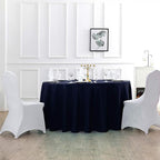 Cupuamon 108 inch Round Tablecloth Washable Polyester Table Cloth Decorative Table Cover for Wedding Party Dining Banquet（108 inch,Navy）