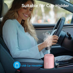Portable Mini Humidifier, Small Cool Mist Humidifiers 350ml Quiet USB Personal Desktop Air Humidifier for Bedroom Home Plants Car Baby indoor Office with 2 Mist Modes Auto Shut-off（Pink)