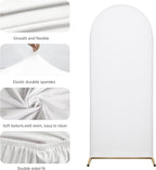 Wedding Arch Cover Spandex Arch Backdrop Cover (7.2FT,6.6FT,6FT) Set of 3 Arch Stand Cover Arch Covers Stretchy Backdrop for Wedding Birthday Party Decoration Baby Shower (White)