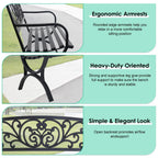 FDW | 50" Outdoor Garden Bench | Black | 485lbs Load Capacity