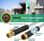 200FT Metal Garden Hose 304 Stainless Steel Flexible Water Hose - No Kink & Tangle Heavy Duty Pipe with Nozzle, Durable 3/4 Metal Fittings and Valve - Rust Proof Puncture Proof for Yard Lawn