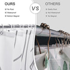 Punkray Grey and White Striped Polyester Shower Curtain for Bathroom with 8 Hooks, Weighted Hem, Waterproof Bath Accessories Hotel Style, 54 x 72