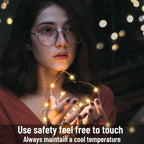 16 Pack 30 Led Fairy Lights Battery Operated String Lights 10 Feet Waterproof Twinkle Lights Mason Jar Lights Silver Wire Firefly Lights for Christmas Party Wedding Patio Warm White