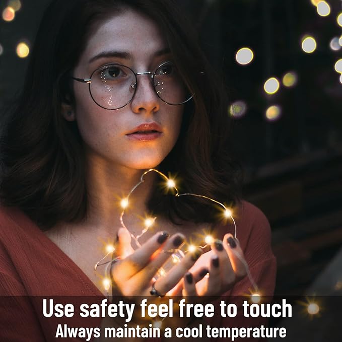 16 Pack 30 Led Fairy Lights Battery Operated String Lights 10 Feet Waterproof Twinkle Lights Mason Jar Lights Silver Wire Firefly Lights for Christmas Party Wedding Patio Warm White