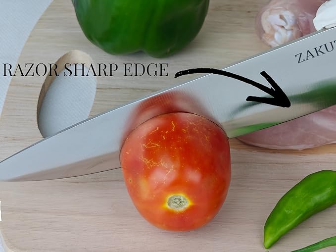 8 Inch Chef Knife - Professional Japanese Chef Knife with High Carbon Stainless Steel Sharp Blade and Ergonomic Comfortable Handle for Chopping, Mincing, Dicing and Slicing, Premium Gift Box