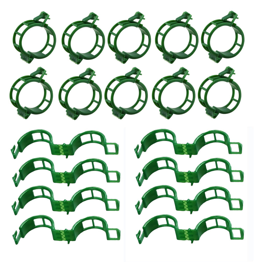 7Queen 100pcs Plant Support Clips - Green Tomato Clips for String Trellis, Grape Vine Clips for Garden Netting Climbing Plants, Secured Plastic Plant Clip for Fixing Stem and Vine