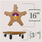 Bosmere 16" Plant Caddie - Heavy-Duty Rolling Plant Stand with Locking Wheels, 500 lb Capacity – Durable Plant Caddy for Indoor/Outdoor Use, Adobe