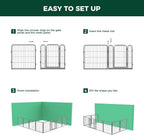 FXW Garden Fence Outdoor for The Yard – 24in(H) x 45.6ft(L) Heavy Duty Metal Animal Barrier for Dog and Rabbit, Decorative Dog Fence, 24 Panels, Silver