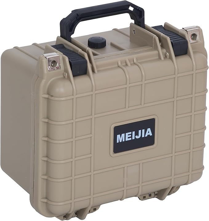 MEIJIA Portable All Weather IP67 Waterproof Camera Case,hard case with Customizable Fit Foam,Fit Use of Drones,Camera,Equipments,10.62 x9.68x6.87inches(Desert Tan)