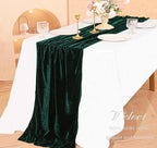 Velvet Table Runner 20 x 120 Inches 10ft Luxurious Thick Soft Velvet Christmas Thanksgiving Wedding Reception Table Runner for Party Reception Decorations(Emerald Green, 6 Pack)
