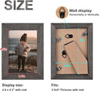 KINLINK 3.5x5 Picture Frame Ash Black, Solid Wood Frames with Plexiglass for Table Top and Wall Mounting, Photo Frames for Horizontal or Vertical Display, 4 Pack