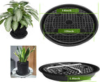 Plastic Plant Saucer Stand,4-Pack 14 inch, Elevated Plant Saucer Self-Watering Fabric Pot Base, Use Nonwoven Grow Bags, Plant Saucers Flower Pot Tray for Indoor-Outdoo and Grow Tents Greenhouses
