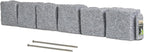 Beuta Landscape Edging | Garden Edging Border | Faux Stone Blocks for Lawn Edging, Flower Beds & Yard Edging – 1 Pack | Each Section Has 6 Blocks 48" L x 4" W x 6.5" H | 2 Spikes | Greystone