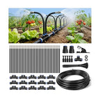 50Ft 1/2" Tubing High-Flow Drip Irrigation System, 360° Adjustable Garden Watering System with 30 Nozzles, Dual-Side Watering Kit for Raised Beds, Greenhouses & Efficient Plant Irrigation