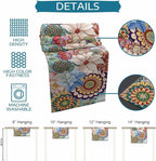 Boho Flowers Cotton Linen Table Runner for Dining Kitchen, Wedding Outdoor Party Tablerunners Decoration, Colorful Floral Farm Vintage Botanical Dresser Scarf Coffee Tablecloth Runners 13x120 Inches