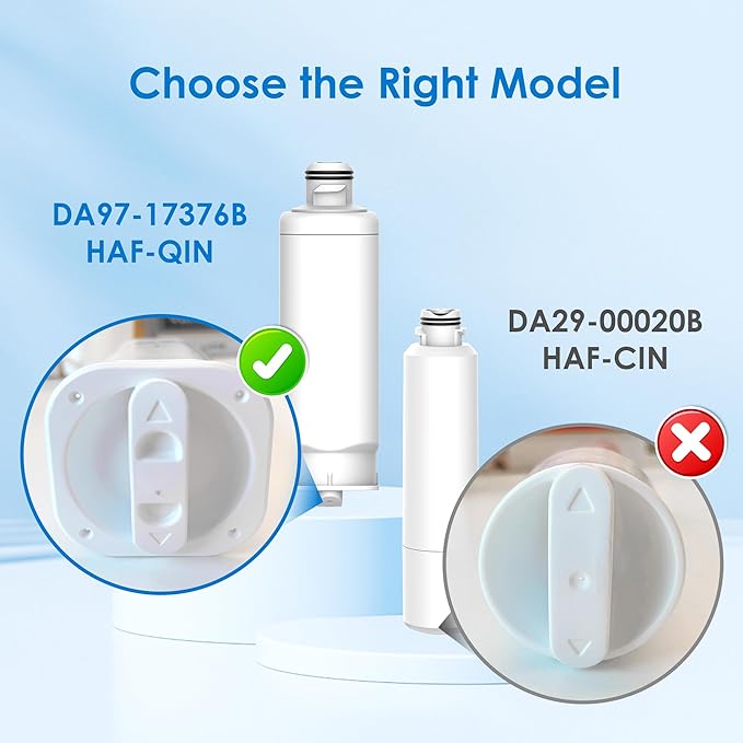 Waterdrop DA97-17376B Replacement for Samsung® HAF-QIN/EXP, DA97-08006C, RF28R7201SR, RF28R7351SG, WD-F45, Refrigerator Water Filter, 2 Filters