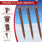 Vicenpal 24 Pcs 7 Inch Plastic Yard Stakes Inflatables Heavy Duty Plastic Garden Stakes for Tent Ground Replacement Outdoor Fence Lawn Pegs Landscape Staples Halloween Christmas Decorations (Brown)