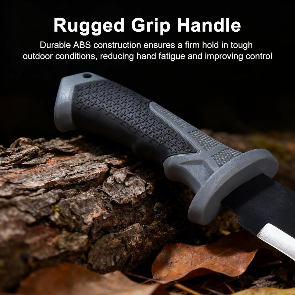 Machete for Bushcraft, 24 inch Survival Knife with Saw for Yard Work, Gardening Heavy Duty Machete with No-Slip Handle and Sheath for Hunting, Outdoor Tree Cutting Esvopa