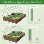 Garden Mesh Netting Kit with Hoops, 36Pcs Greenhouse Hoops Grow Tunnel Garden Covers for Raised Beds Fiberglass Frame Plant Protection Row Cover for Vegetable Fruit Flowers
