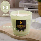 Jasmine & Sandalwood Scented Candle, Large 30oz Natural Soy Candles, 4-Wick 80 Hour Burn Time, Home Fragrance Candles Housewarming Gift for Women Men