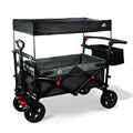 Foldable Wagons with Removable Canopy, Seat Belts, Reversible Handlebar, Removable Canopy, 220lbs Weight Capacity, Folding Wagon for Ages 1+ Years Suitable for Family Travel, Cargo