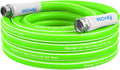 Fevone 25 ft x 5/8" Heavy Duty Garden Hose, Drinking Water Safe, Flexible & Kink-Free Hybrid Polymer Water Hose, Lightweight Outdoor Hose with 3/4" Solid Aluminum Fittings