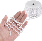 Craft String Pearls 8MM Pearl Bead, 33 Feet White Faux Pearl Garland Spool Roll Strand Wedding Party Decoration, Christmas Tree Decorations