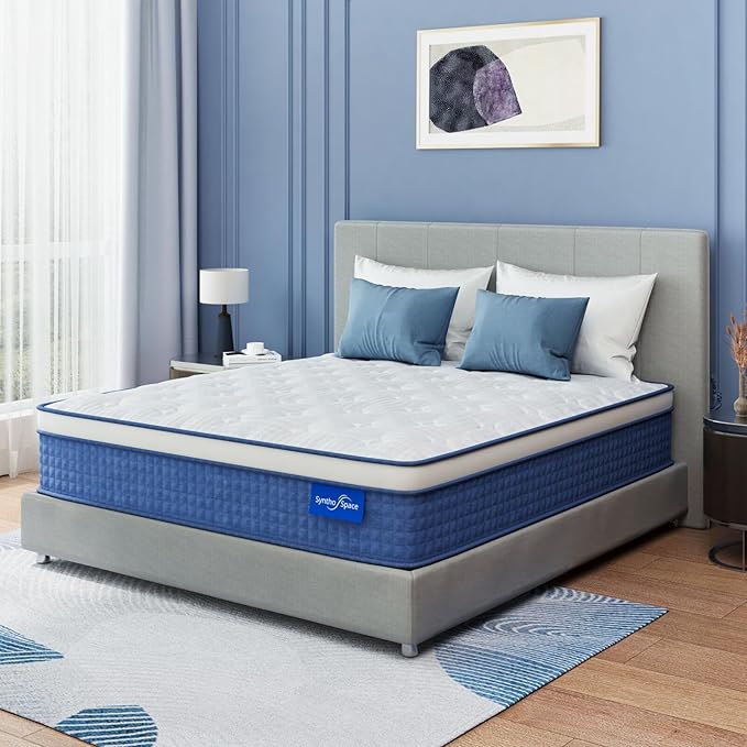 Full Size Mattress 10 Inch Hybrid Mattress in a Box, Medium Firmness, Foam and Individual Pocket Springs for Motion Isolation & Pressure Relief, CertiPUR-US Certified, 54" x 75"