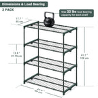 Ohuhu Plant Greenhouse Shelves 4 Tier 2 Pack Extra-Wide Stable Green House Shelving for Outdoor, 31x18x42 Inch Portable Rustproof Metal Shelf Plant Stand Rack Greenhouse Accessories