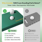Grenebo 2-Pack Kneeling Pads, Extra Thick NBR, 17.3 x 11 x 1.6 in, Green