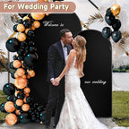 Hemmotop 6 ft Black Arch Cover (No Arch Backdrop Stand), 2-Sided Spandex Arch Covers Stretchy Backdrop, for Wedding, Baby Shower, Birthday Party Decoration