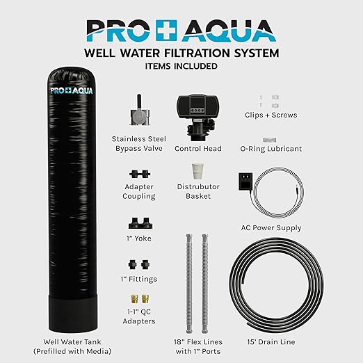PRO+AQUA Heavy Duty Whole House Well Water Filter System