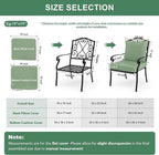 Summsun Outdoor Cushions for Patio Furniture, Double-Sided Waterproof Backrest and Deep Seat Cushion Set with Removable Cover, 22 x 22 Inch, Sage Green, Set of 4