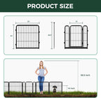FXW Garden Fence Outdoor for The Yard – 24in(H) x 7.6ft(L) Heavy Duty Metal Animal Barrier for Dog and Rabbit, Decorative Dog Fence, 4 Panels, Black