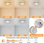 Dimmable Modern Luxury Crystal LED Flush Mount Ceiling Light,11 Inch 24W/5CCT 3000K-6000K Chrome Small Close to Ceiling Lighting Fixtures for Kitchen,Entryway,Laundry Room,Porch,Hallway