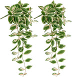 DILATATA Fake Hanging Plants Artificial Hanging Plants 26" Faux Peperomia Hanging Leaves Plants for Wall Shelf Home Indoor Outdoor Decor - 2 Pack