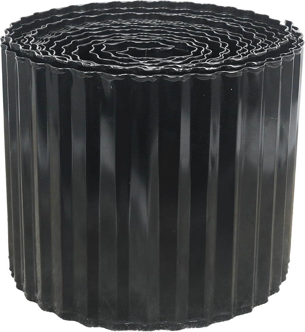 Corrugated Metal Garden Edging, 8"×50Ft Landscape Edging Border for DIY Lawn, Flower Bed and Garden Fence, Metal Garden Edging for Landscaping, Yard and Tree Surrounds Borders, Black